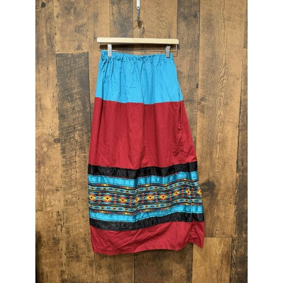Handmade Indigenous Ribbon Skirt Blue - Picture 1 of 4
